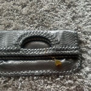Big Buddha snakeskin metallic oversized clutch purse 👛